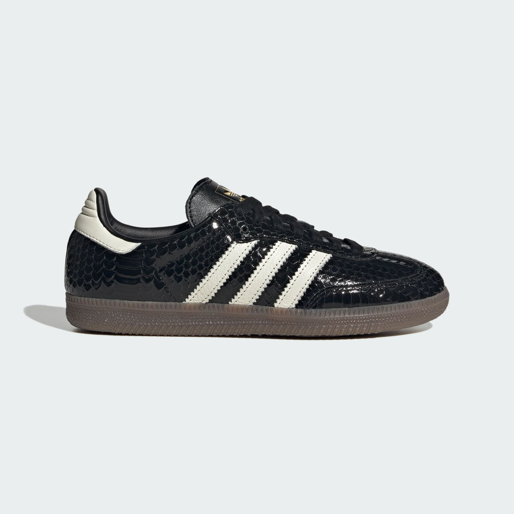 AD Samba OG Women's Black Metallic Cracked Leather Sneakers