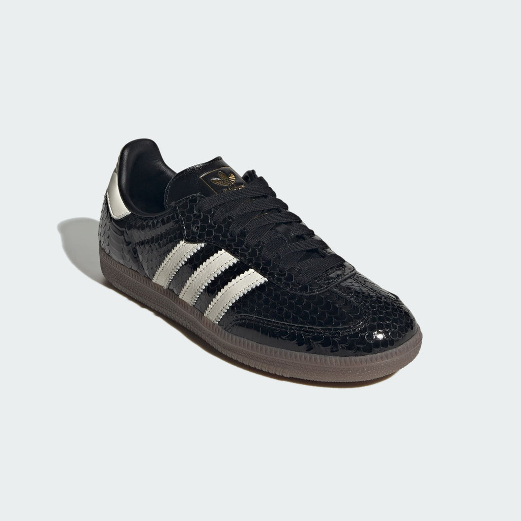 AD Samba OG Women's Black Metallic Cracked Leather Sneakers