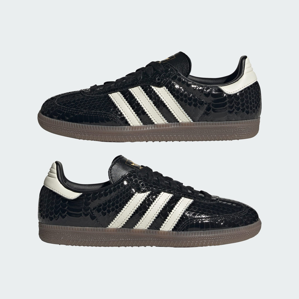 AD Samba OG Women's Black Metallic Cracked Leather Sneakers
