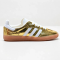 OG Women's Gold Metallic Cracked Leather Sneakers